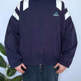VINTAGE ADIDAS EQUIPMENT EMBROIDERED SPRAY JACKET - L