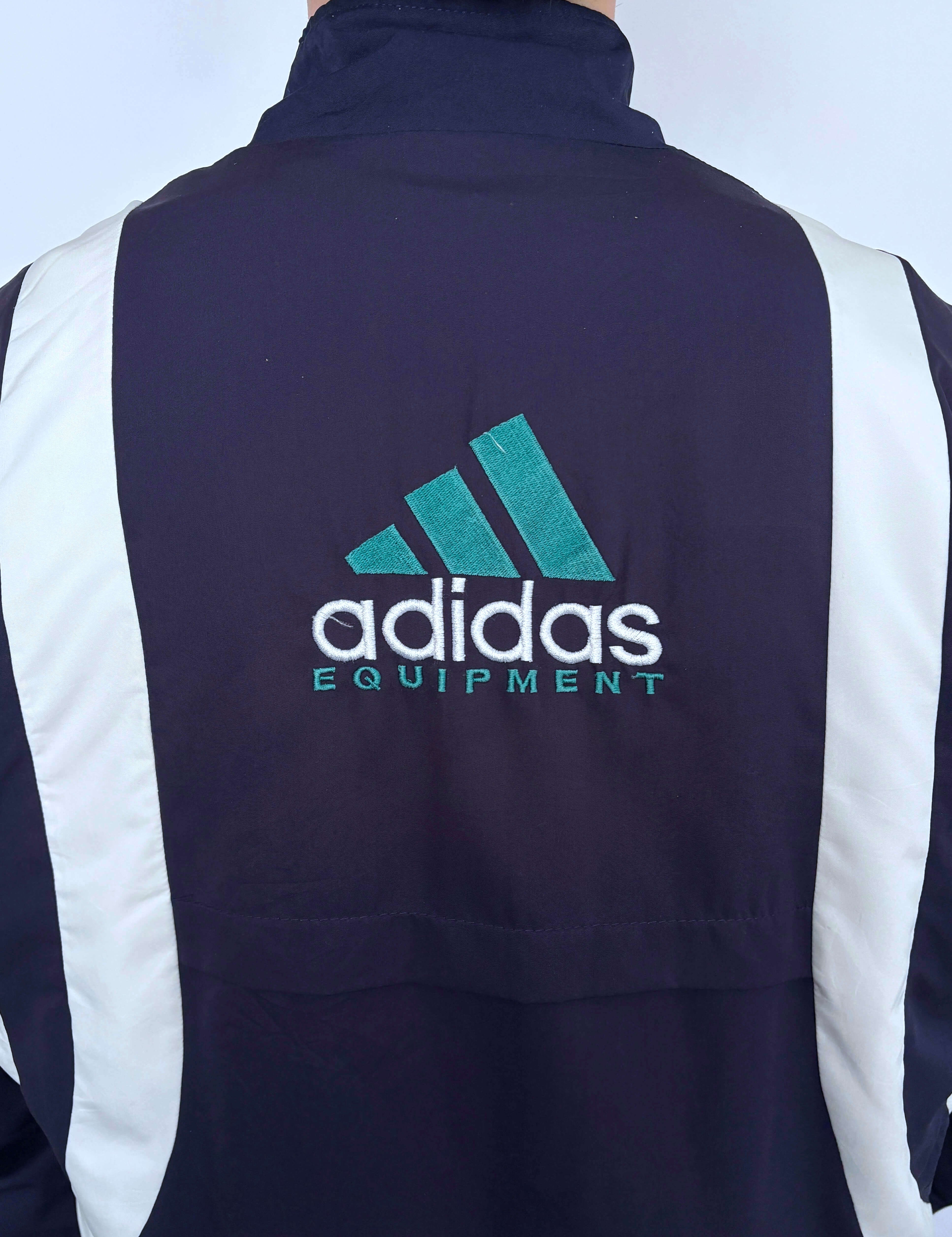 VINTAGE ADIDAS EQUIPMENT EMBROIDERED SPRAY JACKET - L
