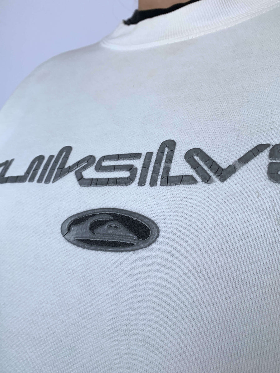 90S QUIKSILVER 3D SPELLOUT/LOGO CREWNECK - S