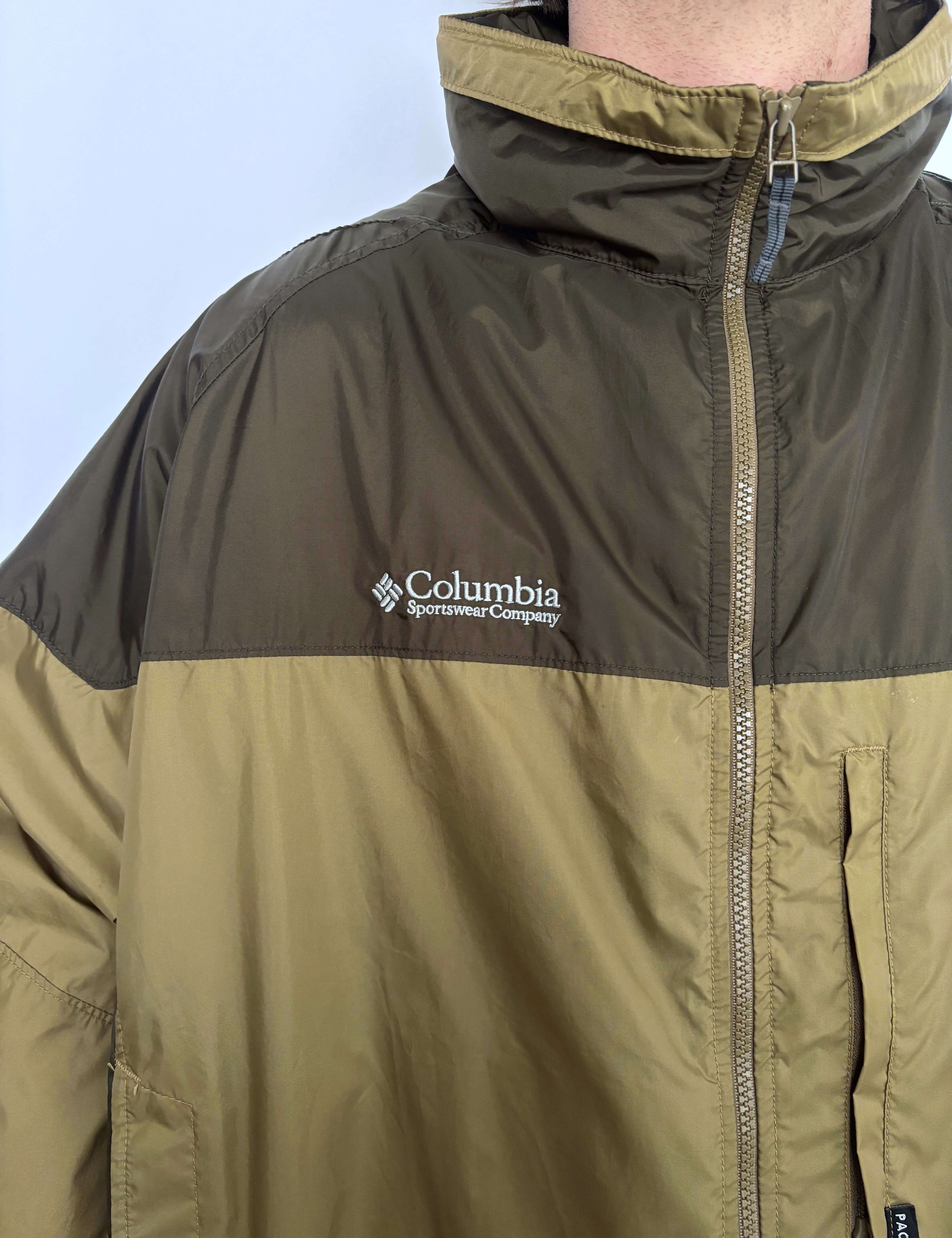 VINTAGE COLUMBIA TWO-TONE PACKABLE SHOWER PROOF JACKET - XL