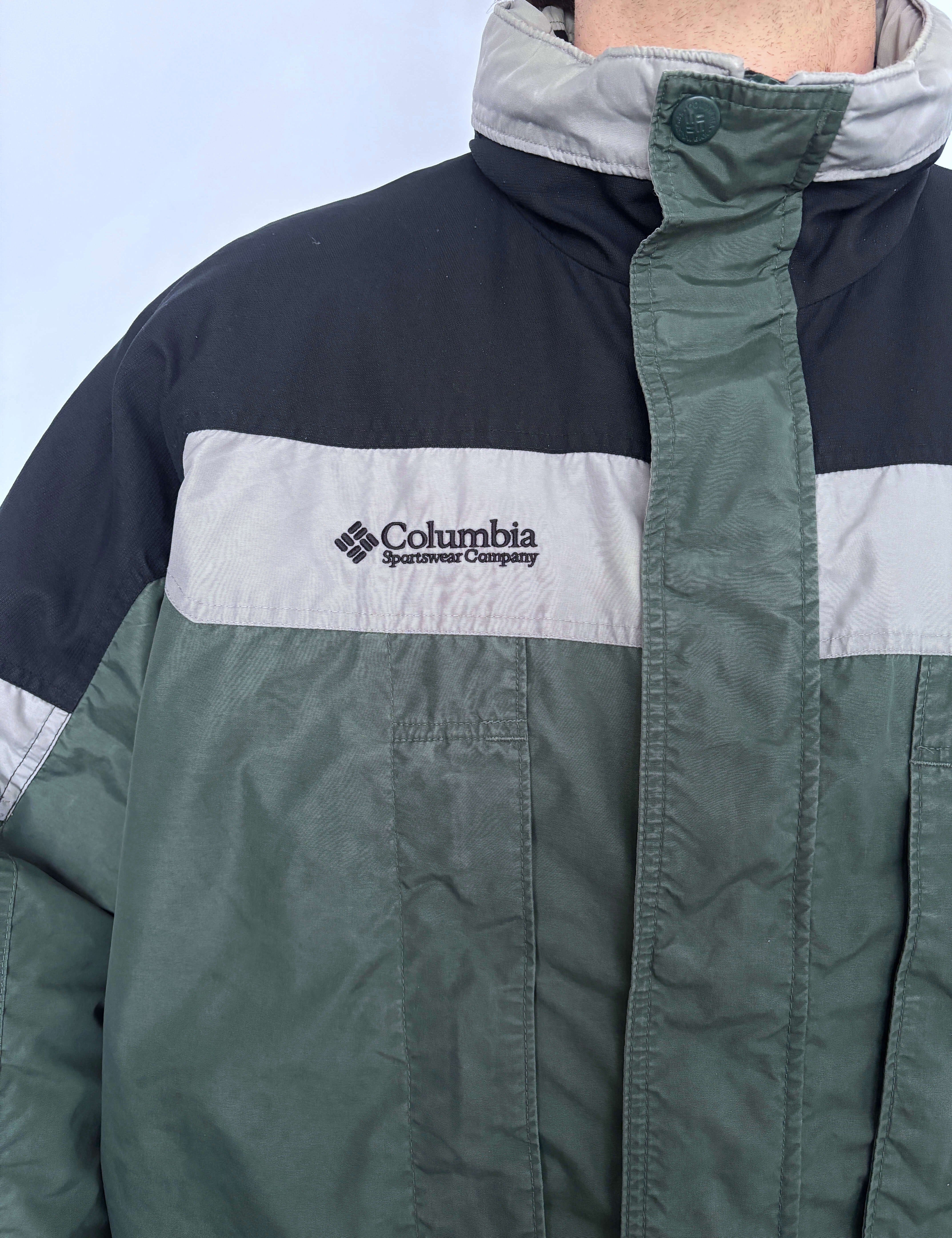 HEAVY DUTY VINTAGE COLUMBIA TRI-TONE JACKET - L