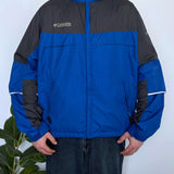 COLUMBIA TWO-TONE TITANIUM WEATHERPROOF PROOF LIGHTWEIGHT JACKET - L