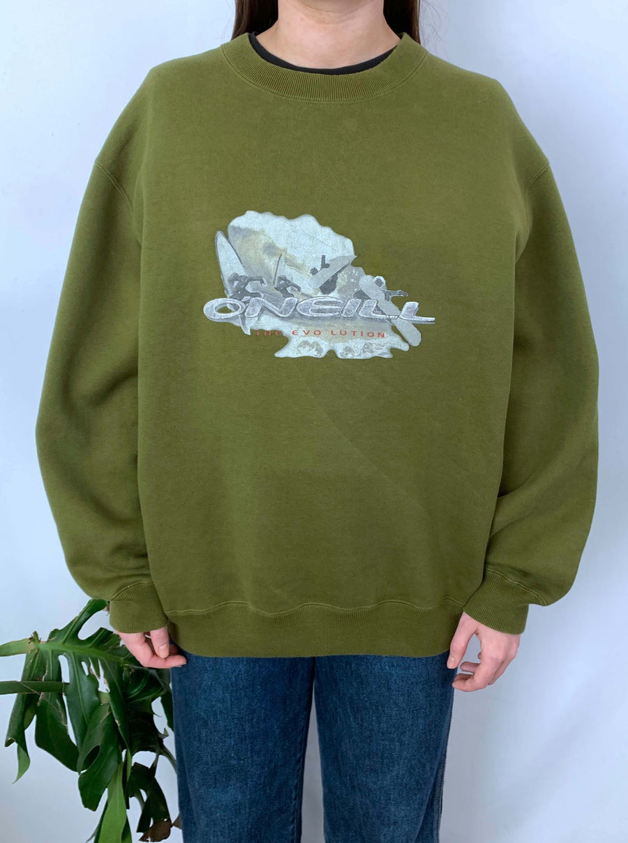 90S O'NEILL 'THE EVOLUTION' FRONT HIT CREWNECK - M