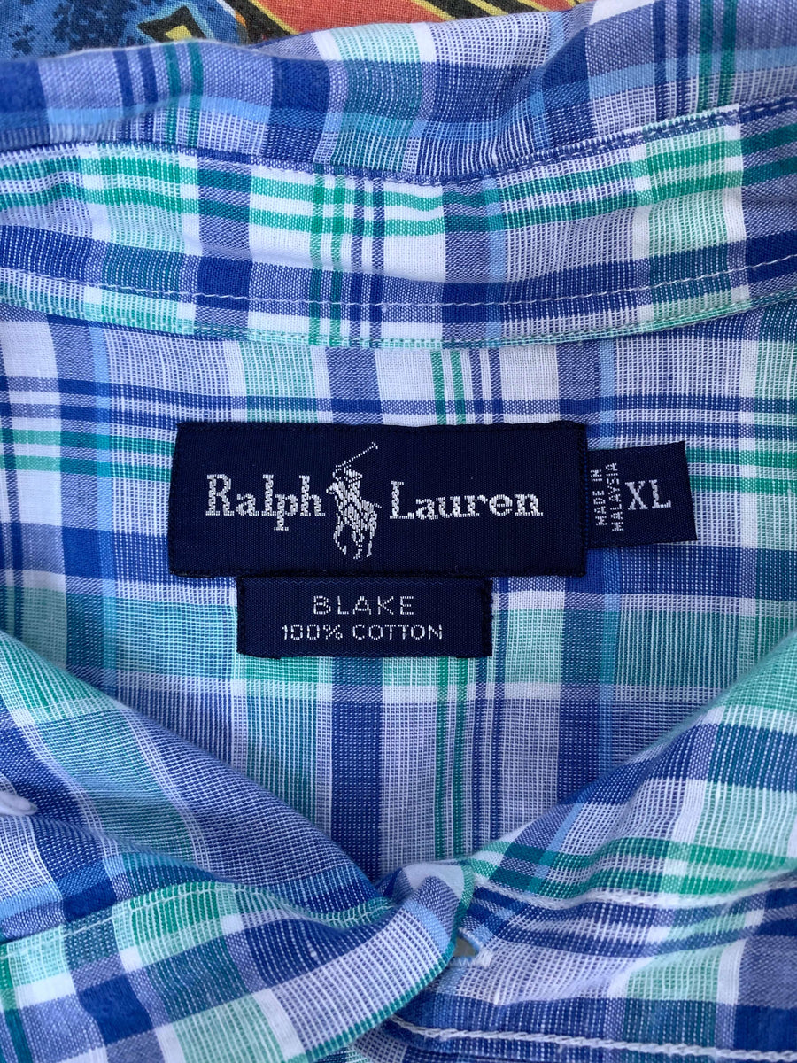 VINTAGE RALPH LAUREN CHECK BUTTON UP - XL