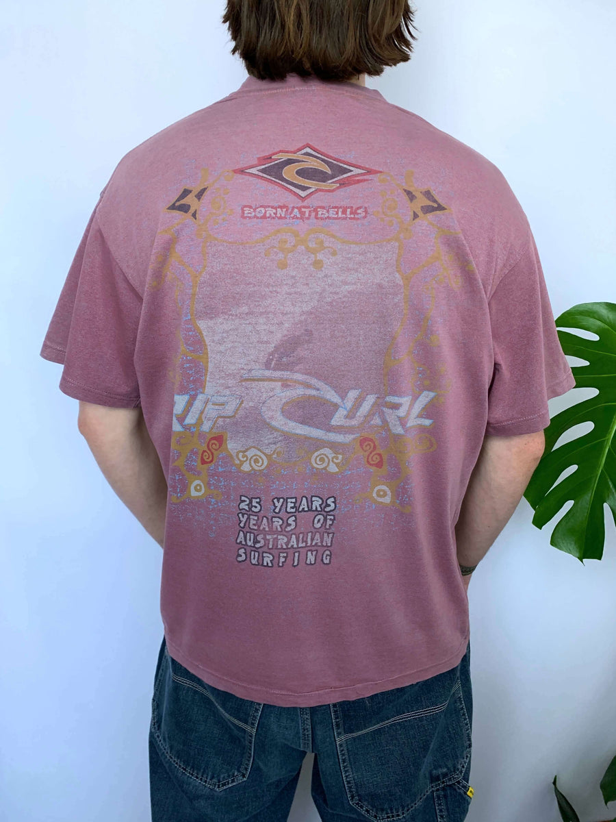 RARE FADED 90S RIP CURL 25TH ANNIVERSARY TEE - L