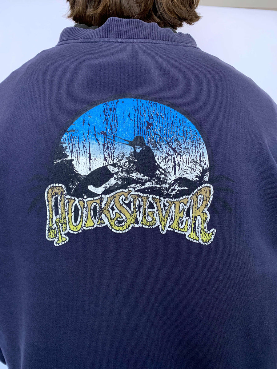 FADED VINTAGE QUIKSILVER SURFER GRAPHIC CREWNECK - L