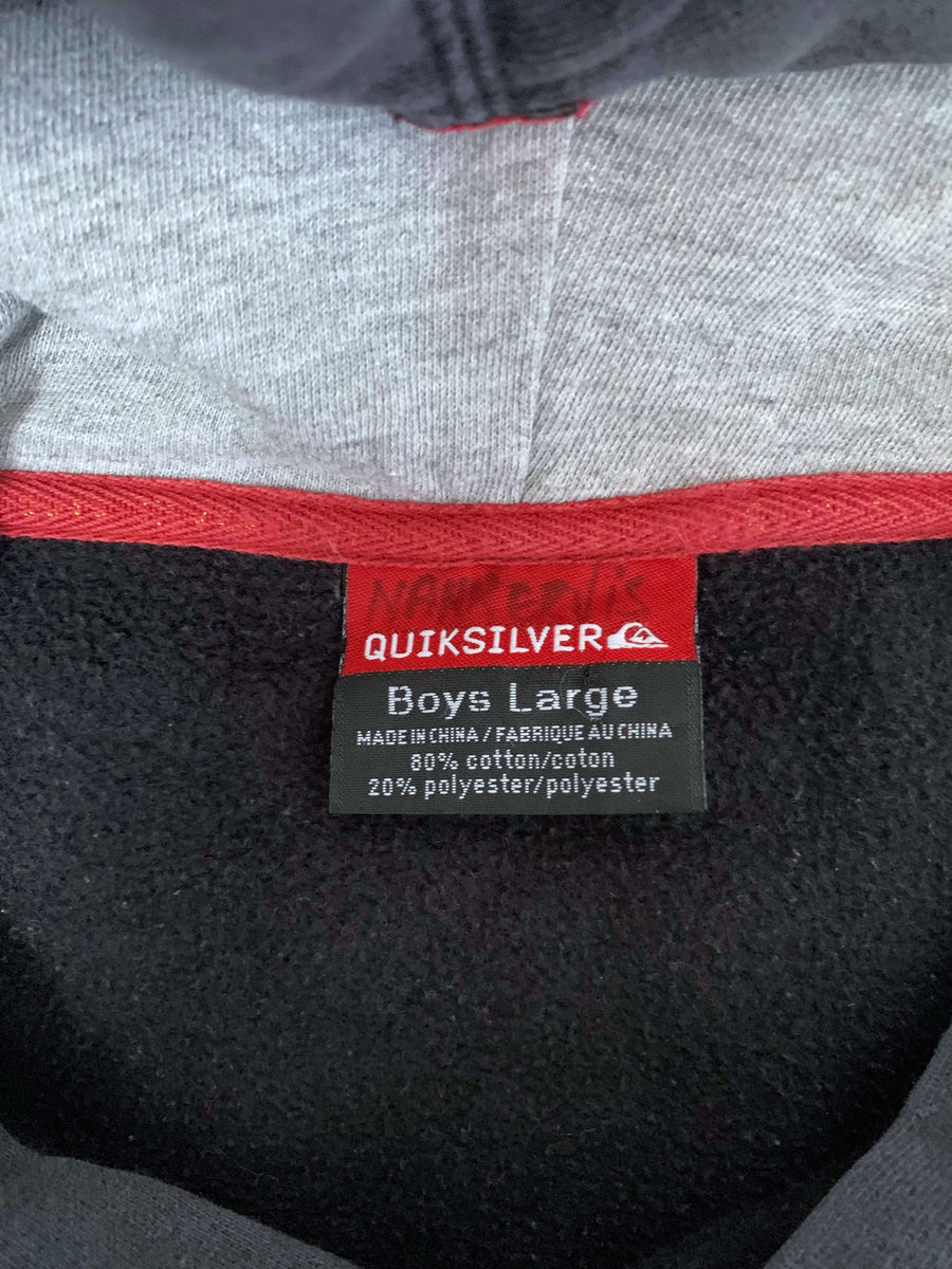 FADED VINTAGE QUIKSILVER BIG SPELLOUT HOODIE - 8/10