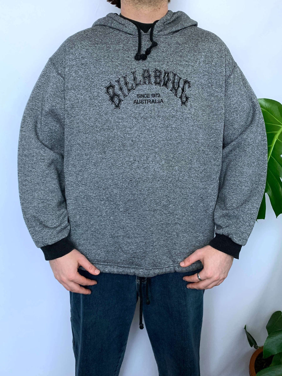 RARE 90S BILLABONG BIG SPELLOUT HOODIE - L