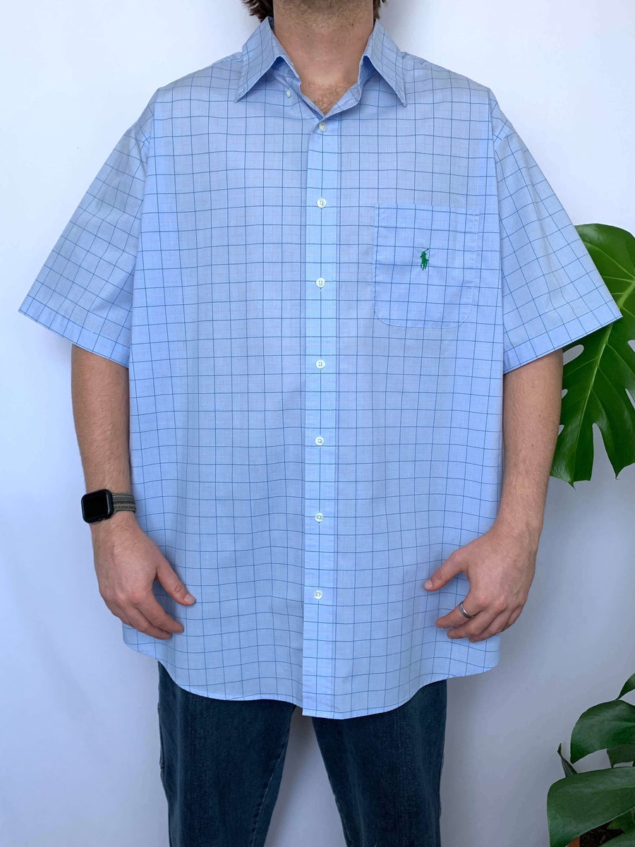 VINTAGE RALPH LAUREN CHECK BUTTON UP - XXL/XXXL