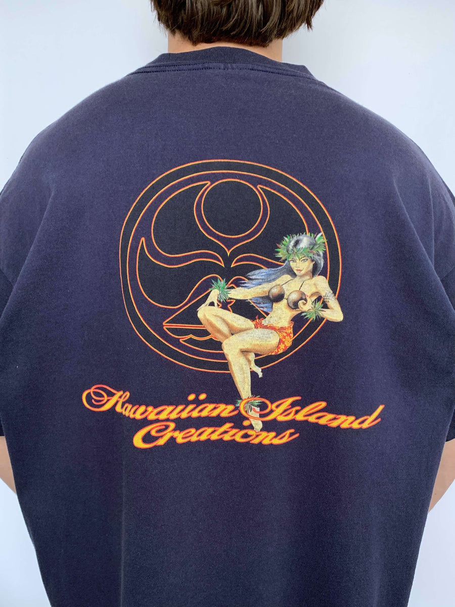 VINTAGE HAWAIIAN ISLAND CREATIONS HULA GIRL TEE - XL