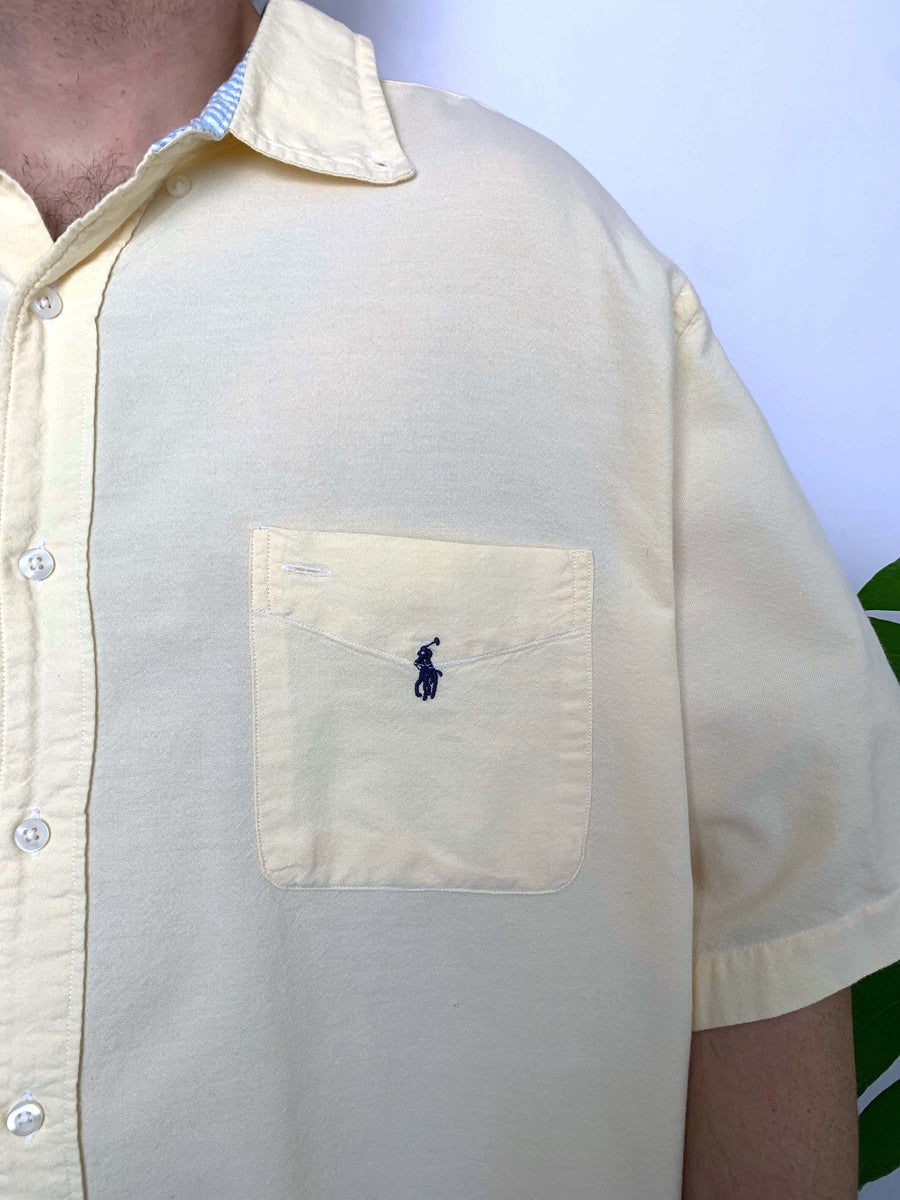 VINTAGE RALPH LAUREN PALE YELLOW BUTTON UP - XXL