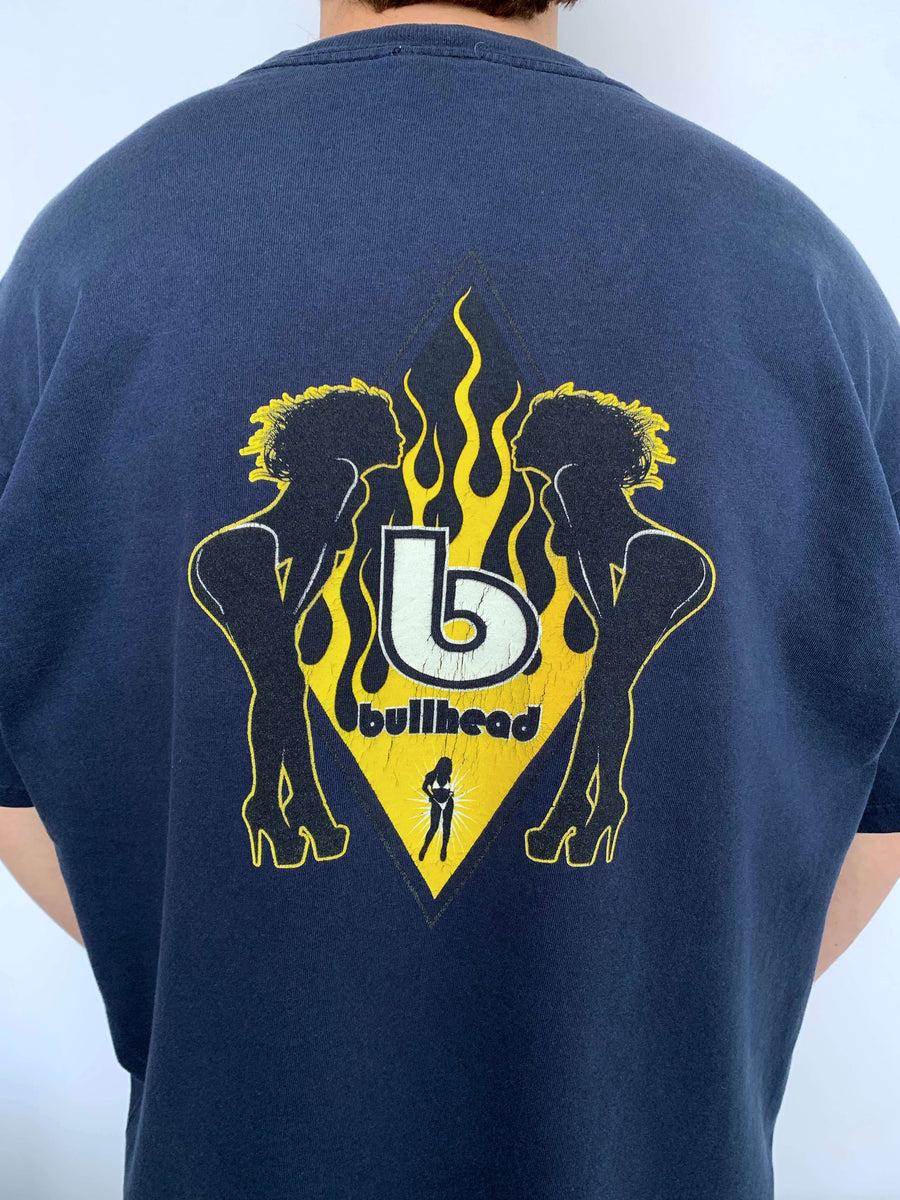 FADED VINTAGE BULLHEAD FLAME TEE - XL