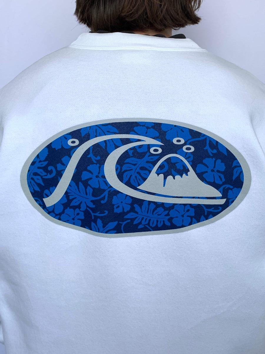 90S QUIKSILVER BIG GRAPHIC CREWNECK - L