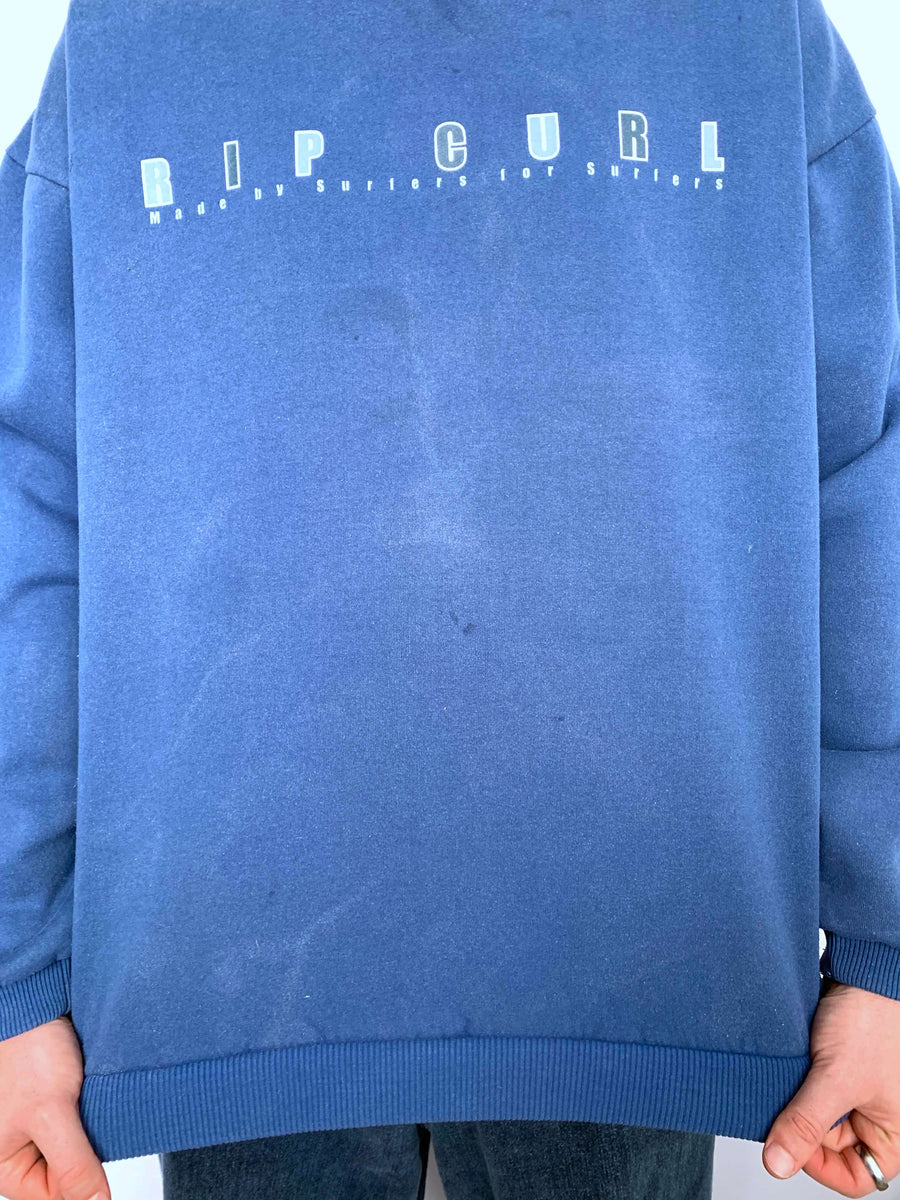 RARE 90S RIP CURL MADE IN AUS. CREWNECK - L