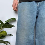 FADED LIGHTWASH EMBROIDERED JEANS - W35/36