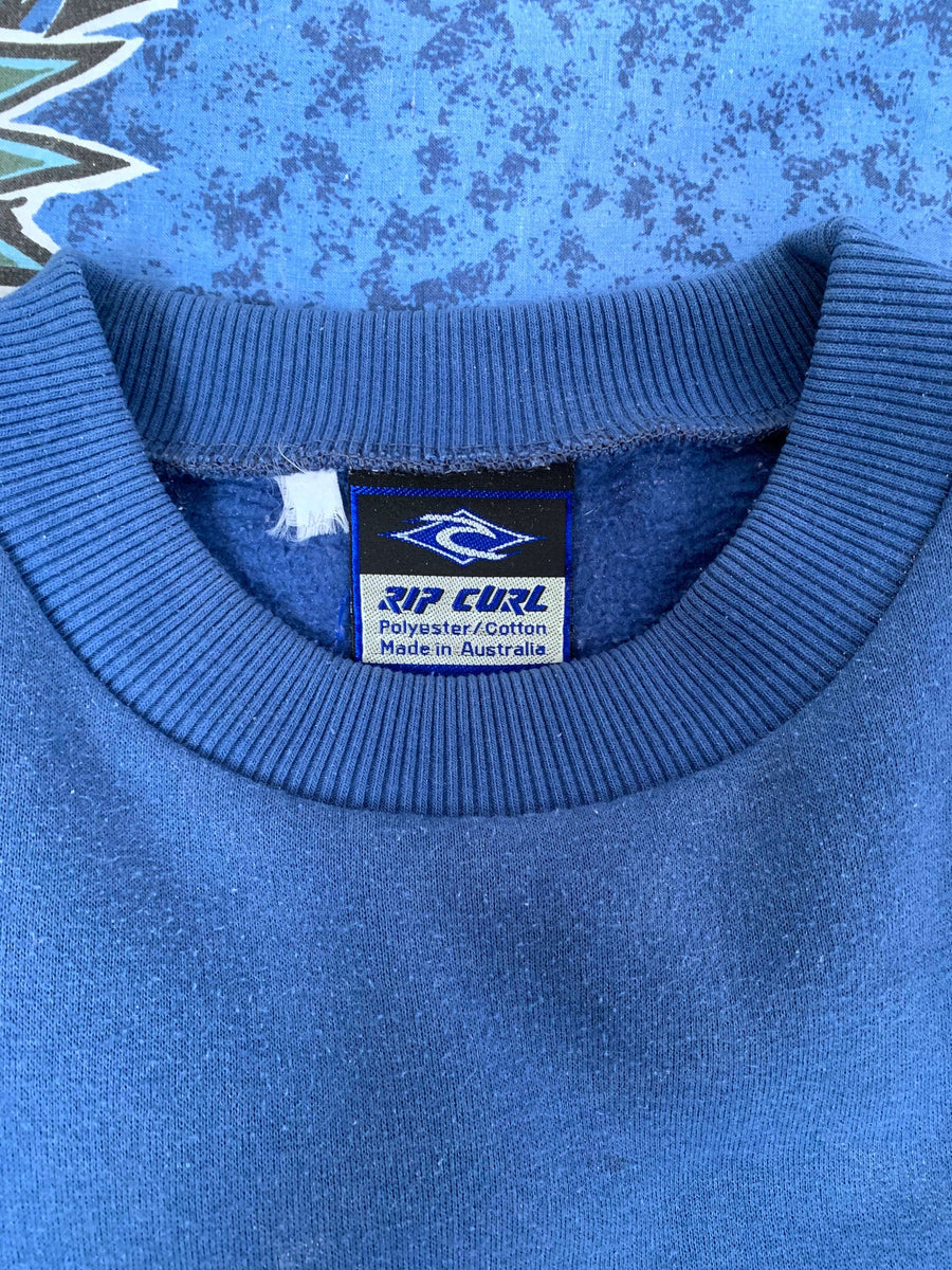 RARE 90S RIP CURL MADE IN AUS. CREWNECK - L