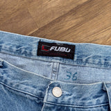 FADED LIGHTWASH EMBROIDERED JEANS - W35/36