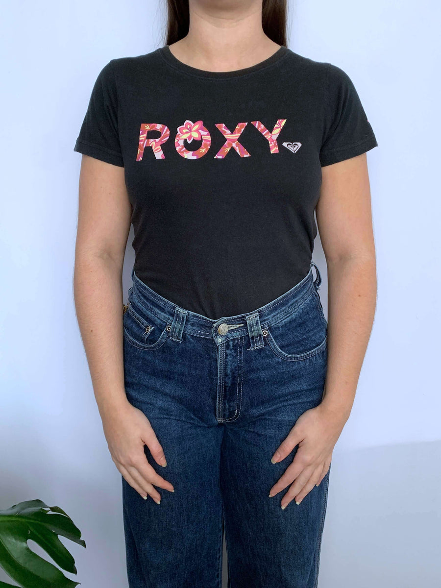 VINTAGE ROXY SPELLOUT BABY TEE - 8/10