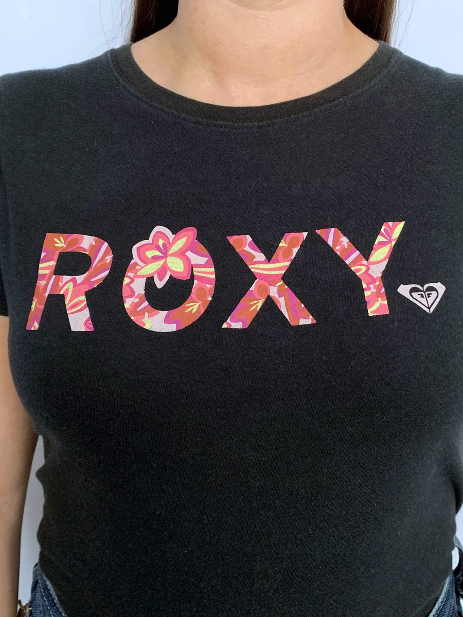 VINTAGE ROXY SPELLOUT BABY TEE - 8/10